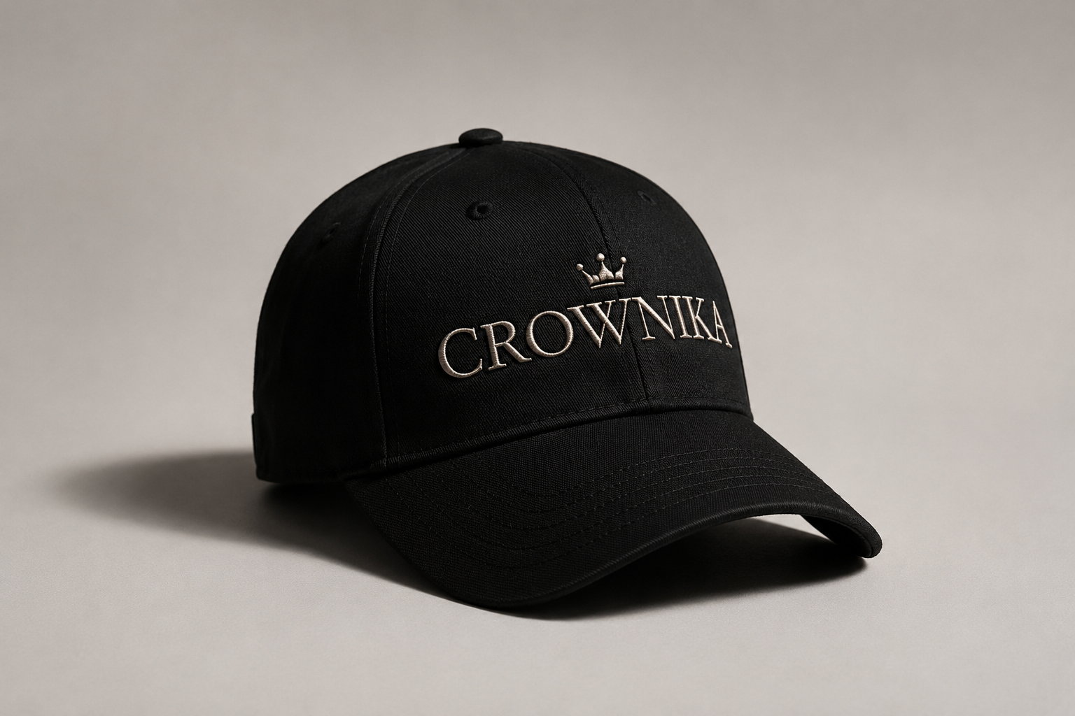 Black CROWNIKA embroidered cap